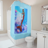 美しい赤の人魚シャワーカーテン シャワーカーテン (インサイチュ)