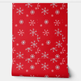 美しい赤の例示雪のフレーク赤の背景 壁紙