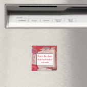 美しい赤の日付を保存 マグネット (インサイチュ (食洗機))