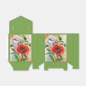 美しい赤の白のポピーの好意ボックス フェイバーボックス (折り畳みなし)