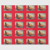 美しい赤キジ ラッピングペーパー (フラット)