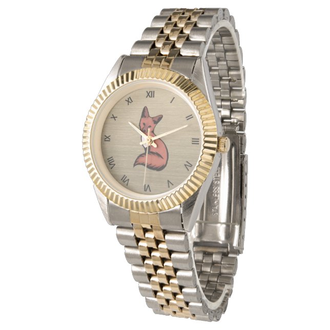 美しい赤キツネローマ数字 腕時計 (アングル)