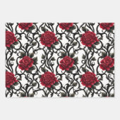美しい赤ゴシック様式バラ ラッピングペーパーシート (正面2)