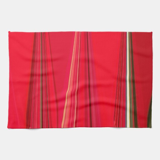 美しい赤テクスチャカラー抽象芸術アートデザイン キッチンタオル (横)
