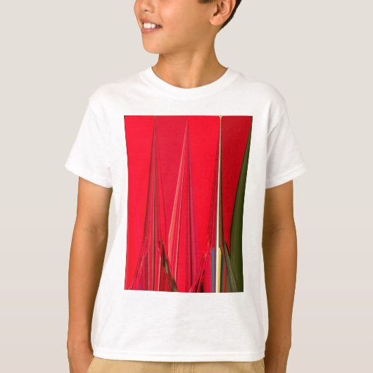 美しい赤テクスチャカラー抽象芸術アートデザイン Tシャツ (正面)