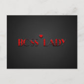 美しい赤ボスレディ文字とカーボン ポストカード (正面)