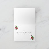 美しい赤ポインセチアのクリスマスグリーティングカード シーズンカード (内部)