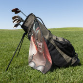 美しい赤毛の北欧の戦士 ゴルフタオル (グリーン)