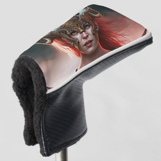 美しい赤毛の北欧の戦士 ゴルフヘッドカバー (3/4 正面)