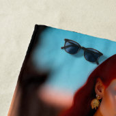 美しい赤毛の女の子のイラストビーチタオル ビーチタオル (インサイチュ)