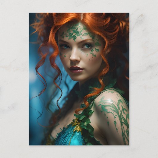 美しい赤毛の女性 ポストカード (正面)