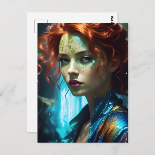 美しい赤毛の女性 ポストカード (正面/裏面)
