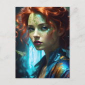 美しい赤毛の女性 ポストカード (正面)