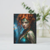 美しい赤毛の女神とツタ ポストカード (スタンド正面)