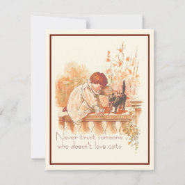 美しい赤毛の子供と子猫の名言 ノートカード