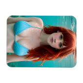 美しい赤毛女性の水中撮影 マグネット (横)