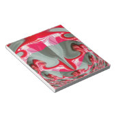 美しい赤灰灰色の幾何学的モチーフARTデザイン ノートパッド (アングル)