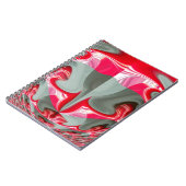 美しい赤灰灰色の幾何学的モチーフARTデザイン ノートブック (左側)