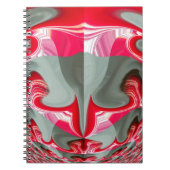 美しい赤灰灰色の幾何学的モチーフARTデザイン ノートブック (正面)