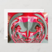 美しい赤灰灰色の幾何学的モチーフARTデザイン ポストカード (正面/裏面)