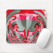美しい赤灰灰色の幾何学的モチーフARTデザイン マウスパッド (マウス)