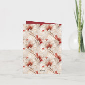 美しい赤白の花 サンキューカード (裏面)