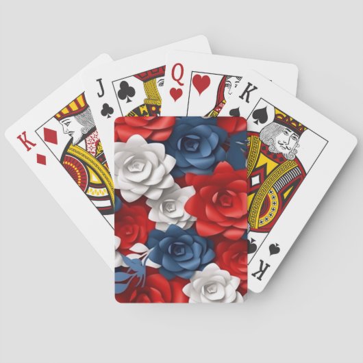 美しい赤白青フラワーガーデンフローラUSA トランプ (裏面)