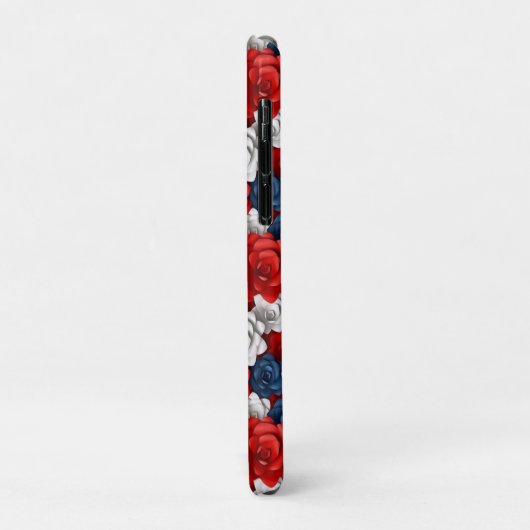 美しい赤白青フラワーガーデンフローラUSA Case-Mate iPhoneケース (裏面/左)