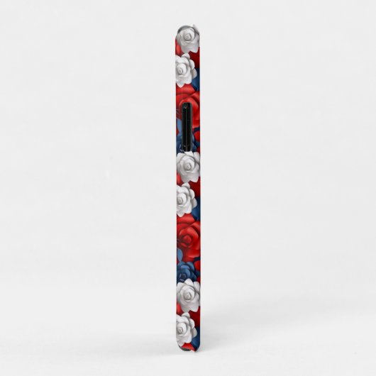 美しい赤白青フラワーガーデンフローラUSA Case-Mate iPhoneケース (裏面/右)