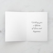 美しい赤結婚いバラ カード (内部)