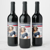 美しい赤航海のいピンアップ女の子カスタムの ワインラベル (ボトル)
