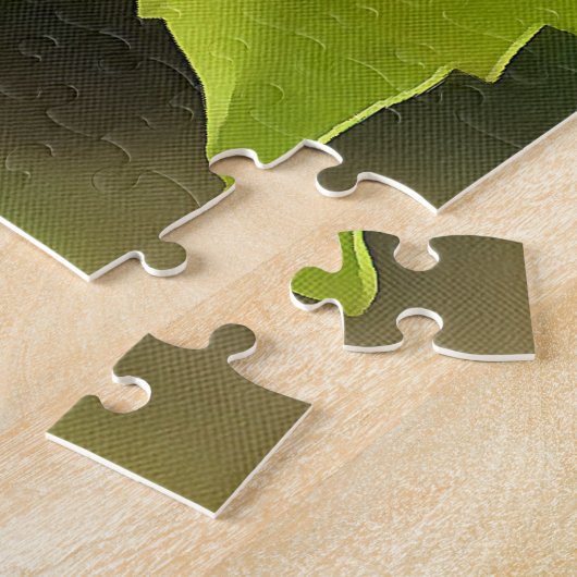 美しい赤芸術的色の熱帯ハイビスカスの花 ジグソーパズル (側面)