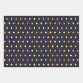 美しい赤面とブルーフォトホリデー ラッピングペーパーシート (正面)