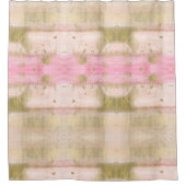 美しい赤面のピンクの金ゴールドの魅力的な水彩画こんにちは シャワーカーテン (正面)