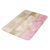 美しい赤面のピンクの金ゴールドの魅力的な水彩画こんにちは バスマット (アングル)