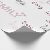 美しい赤面スワンペルソナライズラッピング紙 ラッピングペーパー (角)