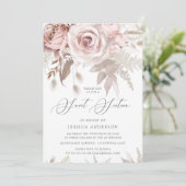 美しい赤面ダスティバラ&アイボリーSweet sixteen 招待状 (スタンド正面)