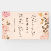 美しい赤面ピンクイングリッシュバラブライダルシャワー 横断幕 (横)