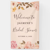 美しい赤面ピンクイングリッシュバラブライダルシャワー 横断幕 (縦)