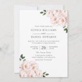 美しい赤面ピンクエレガントウィンター春の結婚式 招待状 (正面)