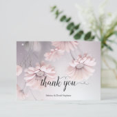 美しい赤面ピンクデイジーありがとう サンキューカード (スタンド正面)