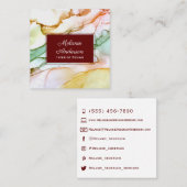 美しい赤面ピンクパステルインテリアデザイン スクエア名刺 (正面/裏面)