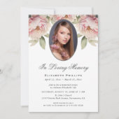 美しい赤面ピンクフローラ写真追悼会 招待状 (正面)
