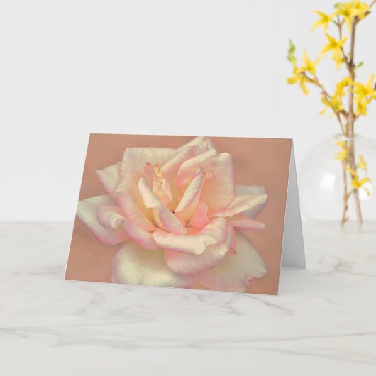 美しい赤面ピンクローズフラワーアートノートカード カード (黄色い花)