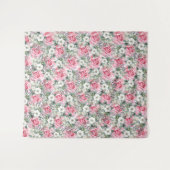 美しい赤面ピンクローズユーカリプタスバックドロップ タペストリー (正面(横))