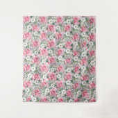 美しい赤面ピンクローズユーカリプタスバックドロップ タペストリー (正面)