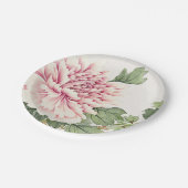 美しい赤面ピンク牡丹ロマンチックフローラ ペーパープレート (アングル)