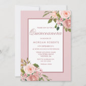 美しい赤面フラワーズキンセアニェラパーティー招待状 招待状 (正面)