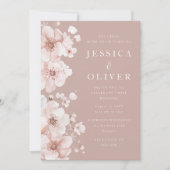 美しい赤面フラワー花びらゴージャス結婚ズ 招待状 (正面)