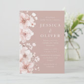 美しい赤面フラワー花びらゴージャス結婚ズ 招待状 (スタンド正面)
